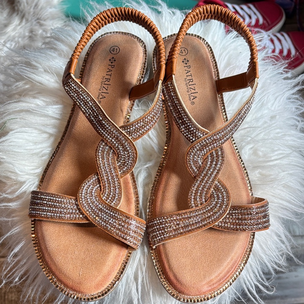 Patrizia by Spring Step Elegant Sandals with Rhinestone Detailing Brand New - Picture 2 of 7